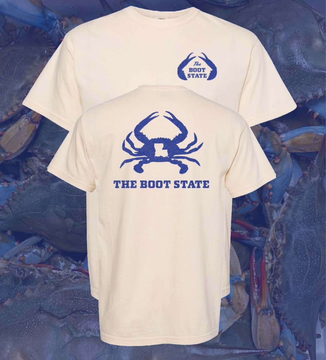 Blue Crab Tee - Ivory